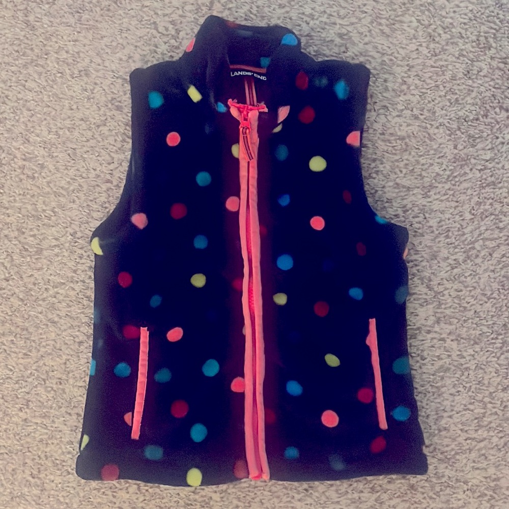 Landsend girls polka dot vest